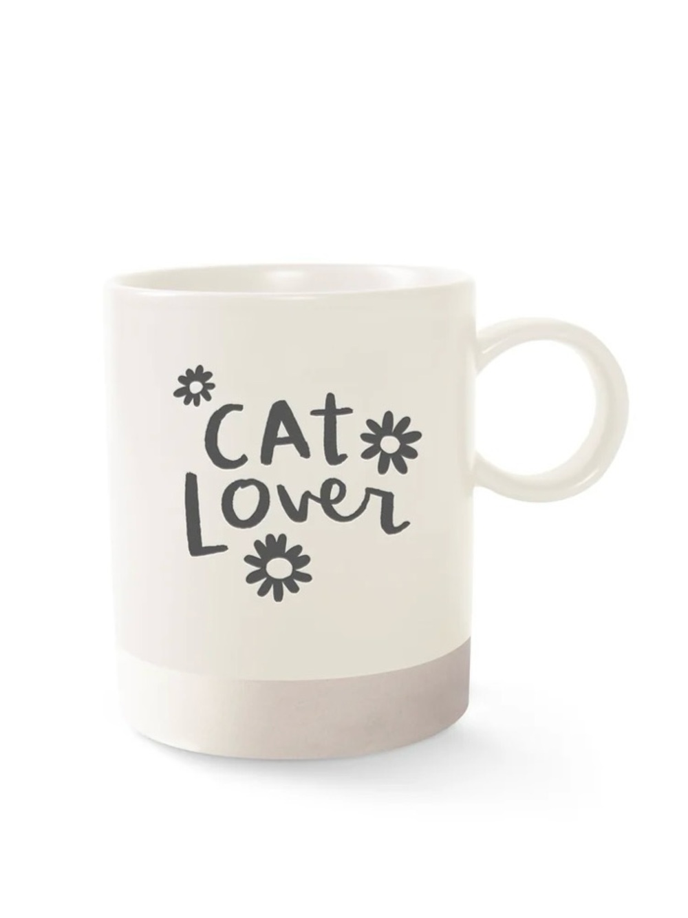 Pet Shop by Fringe Studio “Cat Lover” Floral Ceramic Mug in Cream, [14 oz.] NEW